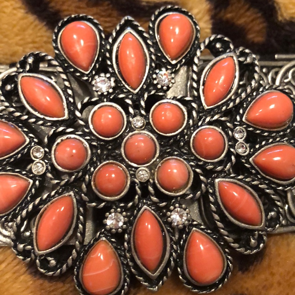 Awesome Silver Belt w/ Bejeweled Buckle - Picture 6 of 7